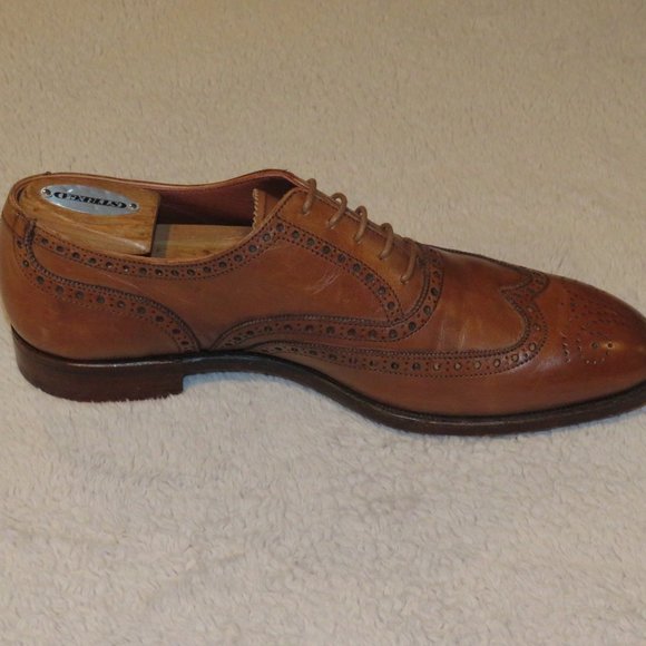Paul Stuart Prestige Hoyt x C&J Hand Grade Tan Antique Calf Full Brogue 8.5E US - Picture 5 of 10